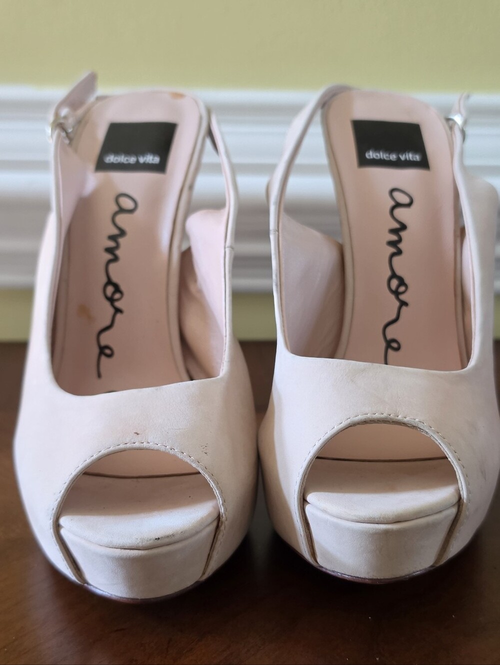 dolce vita Women's Blush Peep-Toe Slingback Heels Sz-8.5